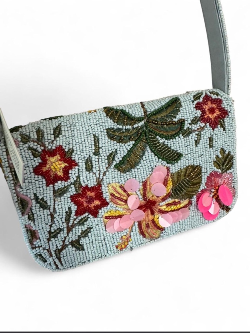 Made in India Tropical Flower Beaded Bag - Picture 8 of 8